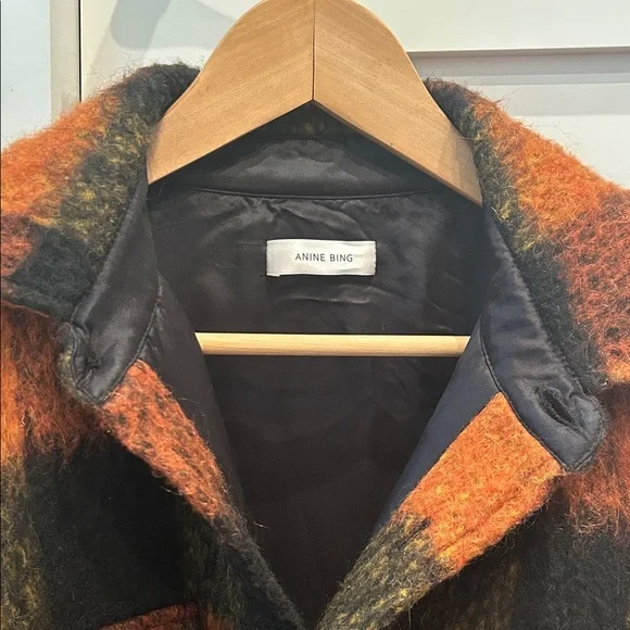 Anine Bing Orange and Black Plaid Jacket - Picture 2 of 11